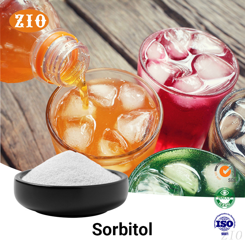 Mild Natural Sugar-Free Sorbitol Powder bulk packaging and crystalline texture